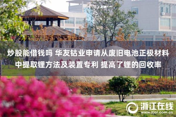 炒股能借钱吗 华友钴业申请从废旧电池正极材料中提取锂方法及装置专利 提高了锂的回收率